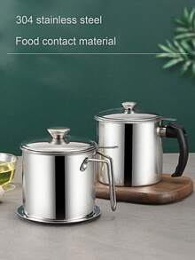 1pc Oil Filter Cup For Kitchen Strain And Separate Residues Of Cooking Oil - فضي - مشاهدة 7