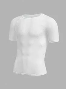 SHEIN 青少年男孩百搭白色纯色运动运动服，休闲舒适简约时尚实用柔软百搭适合日常穿着、上学、户外、运动