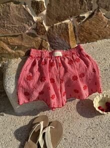 Comfortcana 女士红色梭织短裤，时尚适合夏季