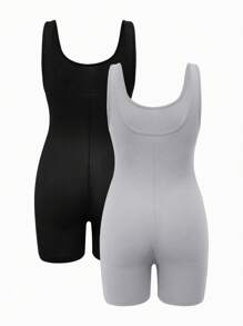 Modmama Pregnant Women Solid Color Sleeveless Slim Fit Romper, Summer - Multicolor - View 2