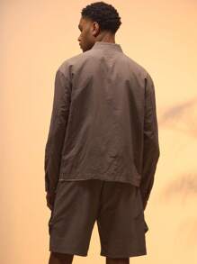 Musero Casual Street Style Oversized Utility Pocket Zip Through Jacket Only For Summer Holiday Vacation