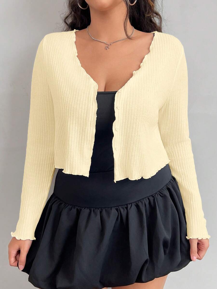 SHEIN EZwear 大码女式夏季音乐节黄色开衫衬衫 - 黃色 - 查看 1