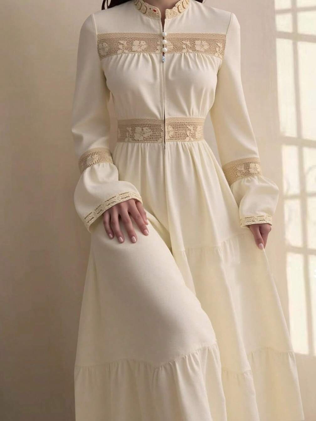 cream fall dress Stunning cream dress for fall winter