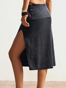 Bohemela Gonna casual a vita bassa con spacco laterale per vacanze da donna