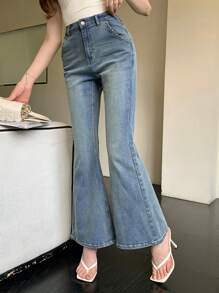 DAZY Ladies' Summer New Casual Pure High-End Decorative Slim Fit Denim Jeans - Blue - View 8