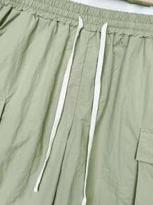 Manfinity Dauomo Pantalones cortos cargo casuales para hombres, corte holgado, minimalista, versátil, pantalones deportivos de verano