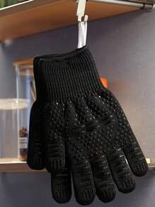 SHEIN 1pc Oven Gloves 932 °F Heat Resistant Gloves, Cut Resistant Oven Gloves, Non-Slip Silicone BBQ Gloves, Kitchen Safe Cooking Gloves, Oven Gloves, BBQ, Grill, Oven Gloves, Outdoor Camping Picnic, Cookware Barbecue Tool Accessories