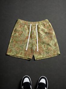 Manfinity Homme Pantalones cortos casuales con cordón para hombre, adecuados para el verano