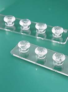 SHEIN Basic living 珠宝收纳架，用于项链、手镯、耳环和戒指，带透明/粉色壁挂式展示架，适用于梳妆台、镜柜 - 無色 - 查看 6