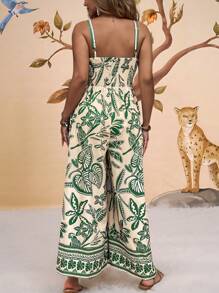 Travachic Mono de pierna ancha de talla grande con estampado bicolor, tejido, nudos retorcidos y calado