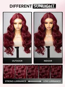 Wear&Go Glueless Curtain Bangs 99j Burgundy Body Wave Remy Human Hair Wig Pre- Plucked Bleach Knots Pre-Cut 6x5 Transparent Lace Closure Wigs 180% Density