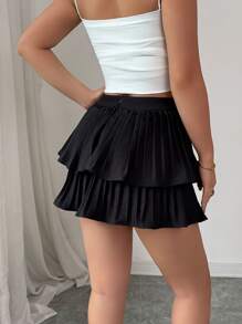 Chiquease Women's Bow Decor Layered A-Line Midi Skirt