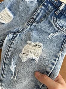 SHEIN Baby Boy Blue Denim Skinny Tapered Pants - Light Wash - View 4