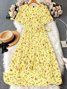 Breezaya Đầm Maxi Cổ Chữ V In Hoa Cỡ Lớn Mùa Hè Cho Nữ Trang Phục Nữ - Nhiều màu - Xem 1