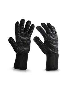 SHEIN 1pc Oven Gloves 932 °F Heat Resistant Gloves, Cut Resistant Oven Gloves, Non-Slip Silicone BBQ Gloves, Kitchen Safe Cooking Gloves, Oven Gloves, BBQ, Grill, Oven Gloves, Outdoor Camping Picnic, Cookware Barbecue Tool Accessories