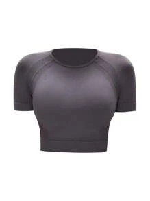 Easithlete 3 chiếc áo thun thể thao tay ngắn raglan màu trơn dành cho nữ, áo ôm sát, áo tập gym, áo nén cho nữ - Nhiều màu - Xem 7
