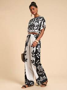 Travachic 女士日常两件套服装，女士夏季两件套服装，女士度假服装，女士度假服装，度假，海滩，波西米亚风，休闲，简约，女士西部服装