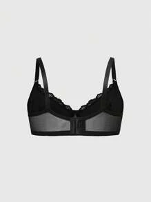 Moonlight&Mama 加大码孕妇纯色蕾丝拼接吊带背心内衣文胸