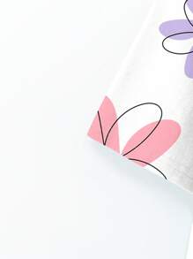 EMERY ROSE Dopamine Themed Floral Print Loose Casual Plus Size T-Shirt, Suitable For Summer Suitable For Going Out