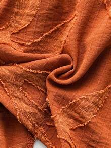 Soleia Casual Halter V-Neck Tied Back Textured Fabric White Women Tank Top, Suitable For Event, Holiday, Date, Valentine's Day, Afternoon Tea - Rust Brown - View 6