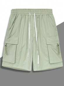 Manfinity Dauomo Pantalones cortos cargo casuales para hombres, corte holgado, minimalista, versátil, pantalones deportivos de verano