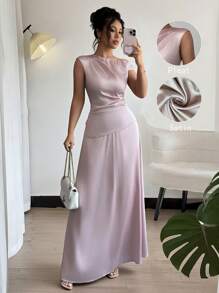 Chiquease Women Two Pieces Outfits For Daily Wear - Dusty Pink - View 1