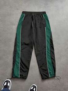 Sport MetroGents Men's Casual Drawstring Waist Contrast Color Tapered Sports Pants Workout Clothes Running Pants