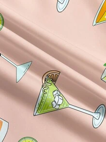 Manfinity RSRT Men's Beverage Graphic Drawstring Waist Beach Shorts - Multicolor - View 6