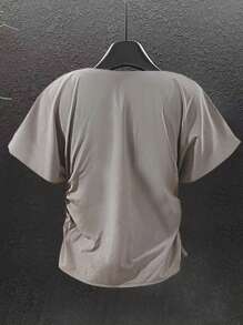 SHEIN Clasi Blusa casual da donna con maniche a palloncino, tinta unita, estiva