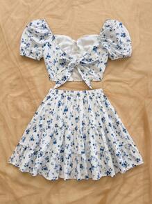 Soleia 女士日常两件套服装 - 藍白色 - 查看 2