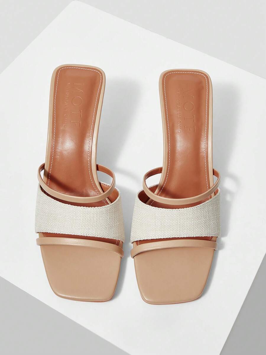 MOTF PREMIUM 方头高跟拼色女式凉鞋、毕业高跟鞋、舞会高跟鞋，适合夏季、圣诞节、秋季、新年假期和情人节