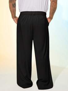 EASEVO Plus Size Men's Loose Fit Woven Wide Leg Casual Pants