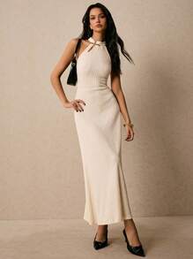 Poéselle Women Simple Elegant Halter Dress, Summer,Bodycon Dress