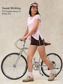 OutZeal Pantaloncini da ciclista morbidi e traspiranti in nylon, vita alta con tasche, adatti per l'uso quotidiano