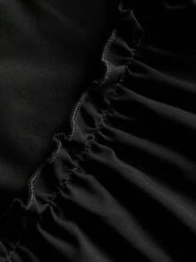 Maweii Robe d'été unie à volants avec nœud sur le dos grande taille