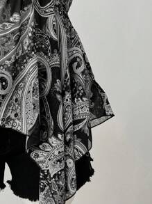 Sweetra New Design Sexy Sheer Beaded Patchwork Hollow Out Spaghetti Strap Backless Camisole For Women, Festival, Boho, Hippie, Cowgirl, Old Money Style  Vintage