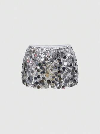 Grunge Punk Short noir sexy brillant à taille basse avec élastique pailleté, adapté pour l'été à la plage, la remise de diplômes, Pâques, les concerts, les vacances à Nashville, les fêtes élégantes de festivals de musique tropicale, grande taille