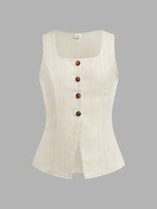 Firerie Kids Firerie Kids 2件套女童亚麻质感条纹吊带背心+裤子，可爱休闲日常时尚百搭 - 杏色 - 查看 6