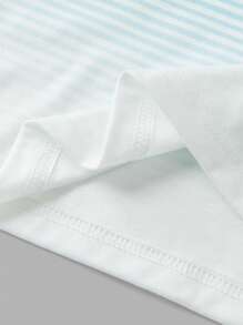 SHEIN Gradient Blue & White Print Casual Tank Top For Teen Boys, Comfortable, Fashionable, Versatile, Soft Fabric, Suitable For Daily Wear, School, Outdoor, Sports, Beach Vacation