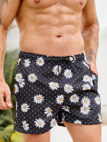 Surfspeed Quần short đi biển họa tiết hoa cho nam, ngày lễ & bãi biển