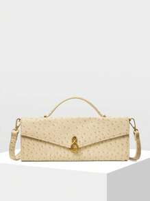 MOTF PREMIUM 方形顶部提手搭扣包 - 米色 - 查看 2