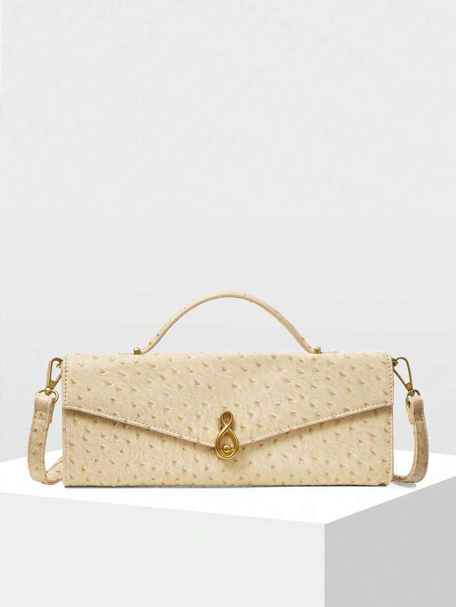 MOTF PREMIUM BUCKLE SQUARE TOP HANDLE BAG - Beige - View 2
