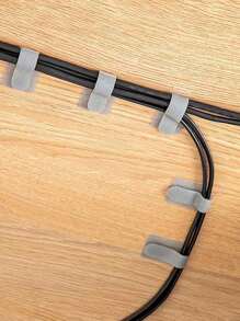 10/20/50 Peças Organizador de Cabos com Fita Aderente, Gerenciamento de Fios Sob a Mesa, Suporte de Fio Multiuso para Gerenciamento de Cabos de Computador, Suporte de Fio da Mesa, Organizador de Cabos, Fitas Aderentes para Cabos