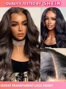 Transparent Lace Body Wave T Part Lace Natural Black Color Wigs Real Human Hair Wigs Pre Plucked Natural Hairline Lace Frontal Closure Wigs With Front Baby Hair Wig - Natural Black - View 11