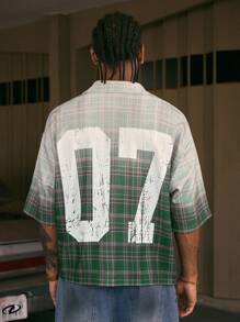 AXEPEAK Kemeja Kotak-kotak Pria Lengan Pendek Longgar Gaya Jalanan Berbagai Ukuran, Cocok untuk Sekolah, Streetwear. - MultiWarna - View 1