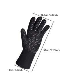 SHEIN 1pc Oven Gloves 932 °F Heat Resistant Gloves, Cut Resistant Oven Gloves, Non-Slip Silicone BBQ Gloves, Kitchen Safe Cooking Gloves, Oven Gloves, BBQ, Grill, Oven Gloves, Outdoor Camping Picnic, Cookware Barbecue Tool Accessories
