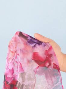 Soleia Women's 3pcs Vintage Leopard Floral Print Halter Neck Tie-Up Wrap Skirt Beach Set - Multicolor - View 6