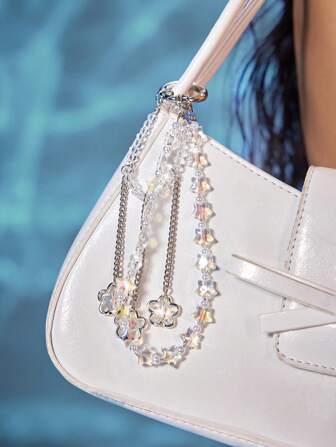 Fairycore 1pc Ins Minimalist Exquisite Versatile High-End Handmade Beaded Faux Pearl & Crystal Shiny Mermaid Star Pendant, Suitable As Phone Holder, DIY Keychain, Bag Charm, Phone Decoration, Daily Wear Or Gift For Women
