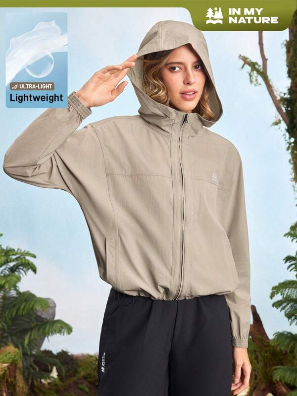 In My Nature Women Zip Front Hooded Sporty Casual Jacket Hiking Women Clothes