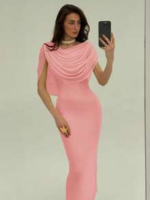 Aloruh Vestido largo de unicolor para mujer, de moda para el verano